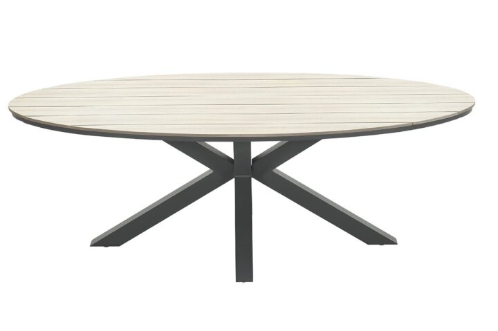 Edison tafel ovaal 280cm - carbon black/ light teak polywood 21640NF voor3 1200