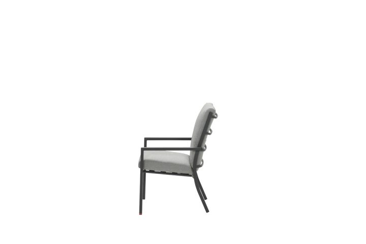 Sergio dining fauteuil - carbon black/ licht grijs stoel sergio dining grijs VanderSpek zeikant
