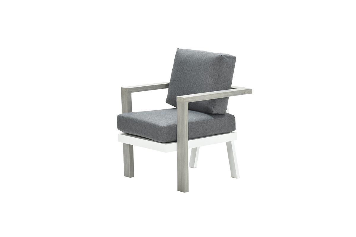 Tuinset Morgana | Rechts | 5-persoons | Wit | Vintage Grijs Moragana fauteuil 33912JC