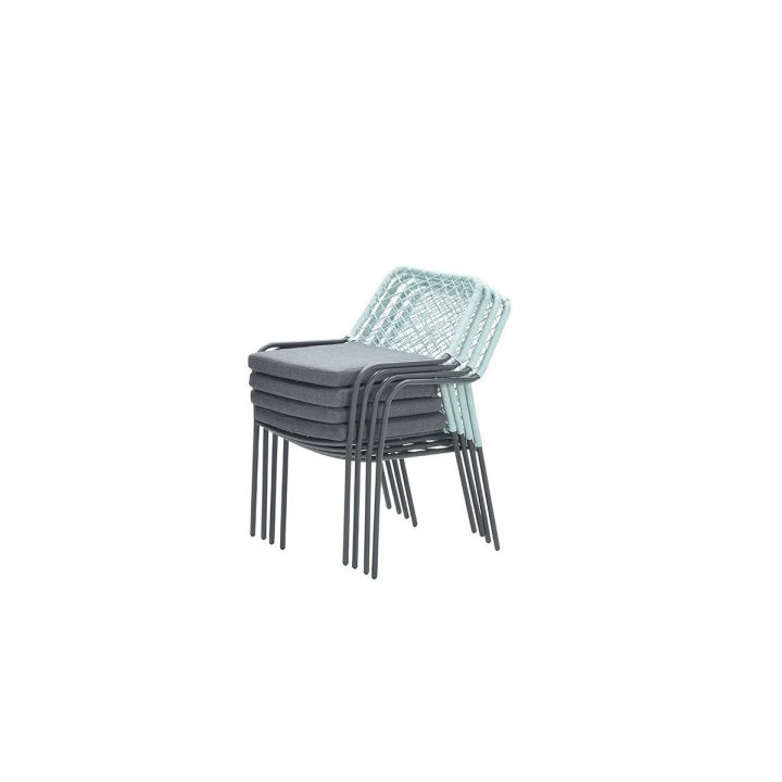 Dido dining fauteuil | carbon black | lichtgroen stoel dido dining lichgroen VanderSpek stapel