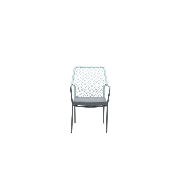 Dido dining fauteuil | carbon black | lichtgroen stoel dido dining lichgroen VanderSpek voorkant