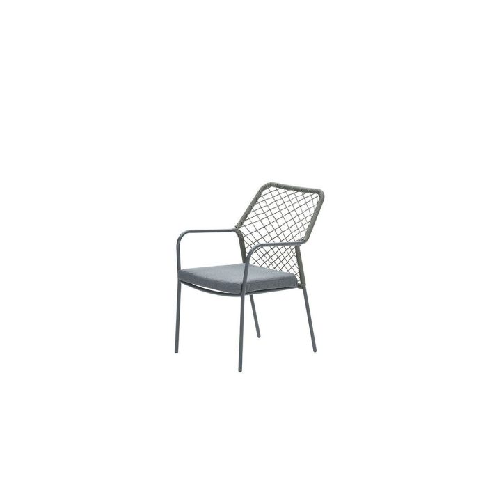 Dido dining fauteuil | carbon black | mosgroen stoel dido dining mosgroen VanderSpek voorkant