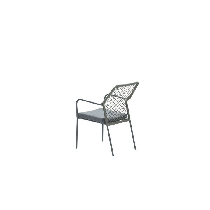 Dido dining fauteuil | carbon black | mosgroen stoel dido dining mosgroen VanderSpek zeikant schuin