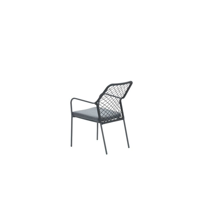Dido dining fauteuil | carbon black / zwart stoel dido dining zwart VanderSpek achterkant schuin