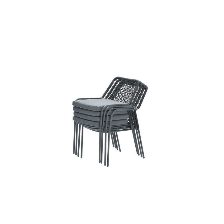 Dido dining fauteuil | carbon black / zwart stoel dido dining zwart VanderSpek stapel
