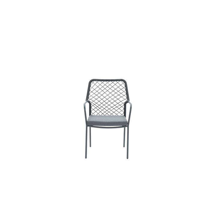 Dido dining fauteuil | carbon black / zwart stoel dido dining zwart VanderSpek voorkant