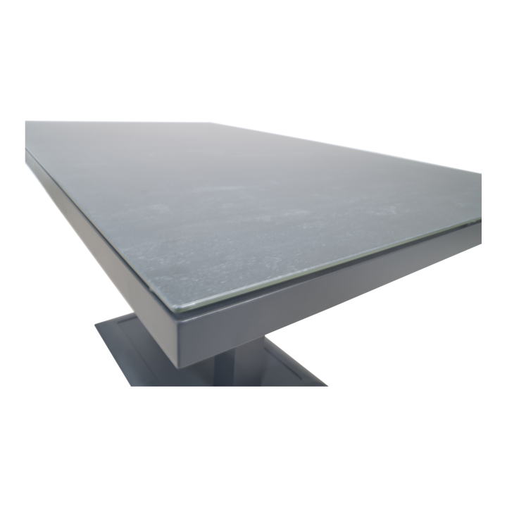 Tafel Mojito glas | hoogte verstelbaar | grijs tafel mojito verstelbaar glas VanderSpek dichtbij