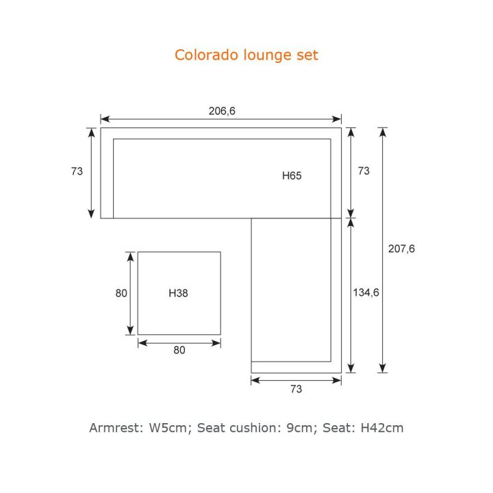 Tuinset Colorado met stoel | 5 persoons | Lichtgrijs Tuinset colorado lounge grijs VanderSpek maten