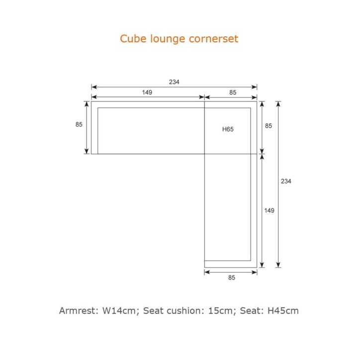 Tuinset Cube | 4 persoons | Zwart Afmeting Cube Loungedining Tuinset
