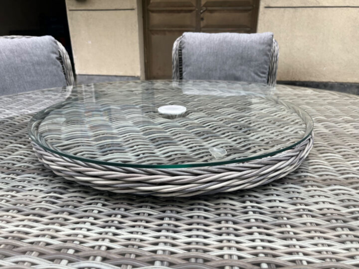 Tuinset Rome (rond) | 6 persoons | Grijs tafelblad wicker diningset rome 6 persoons scaled