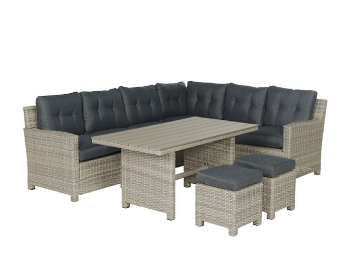Tuinset Falcon | 7 persoons | Vintage willow rechts Dining set rechts