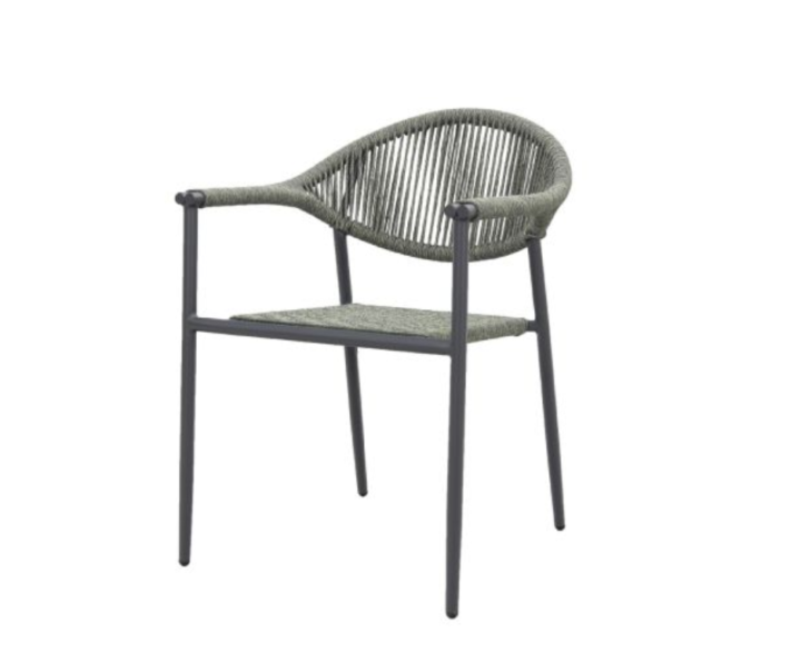 Comfort dining tuinstoel Limone verstelbare fauteuil carbon black antraciet 1