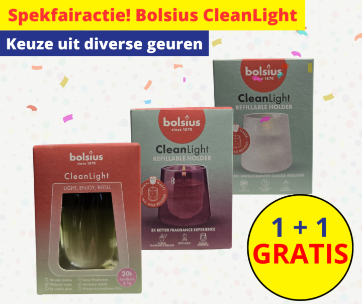 Spekfairactie | Bolsius Clean Light 21 kopie