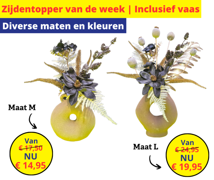 Zijdentopper van de week | Inclusief vaas 25 4