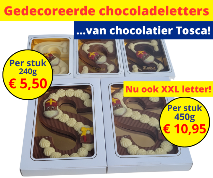 Gedecoreerde chocoladeletters van chocolatier Tosca 5 2