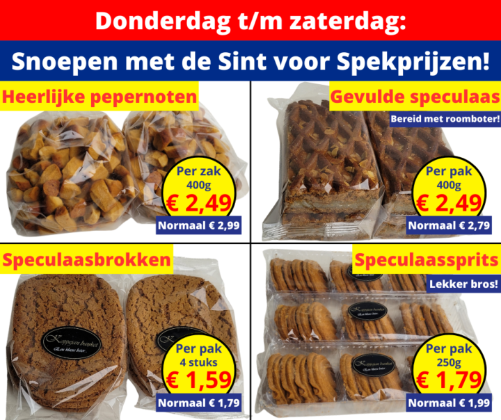 Donderdag, vrijdag en zaterdag: Snoepen met de Sint voor Spekprijzen! 6 4