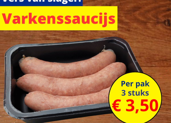 Vers van de slager: Varkenssaucijs