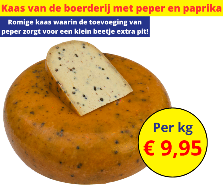 Kaas van de boerderij met peper en paprika
