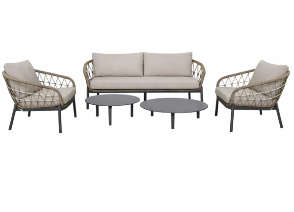 Dakota Loungeset | 5-delig | Antracieten frame