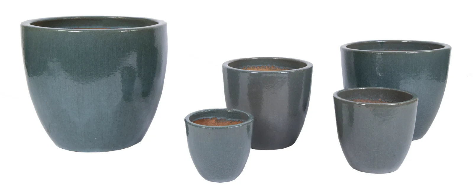 Afbeedling Glazed Egg Pot Antique Grey - Spekvoordeel.nl