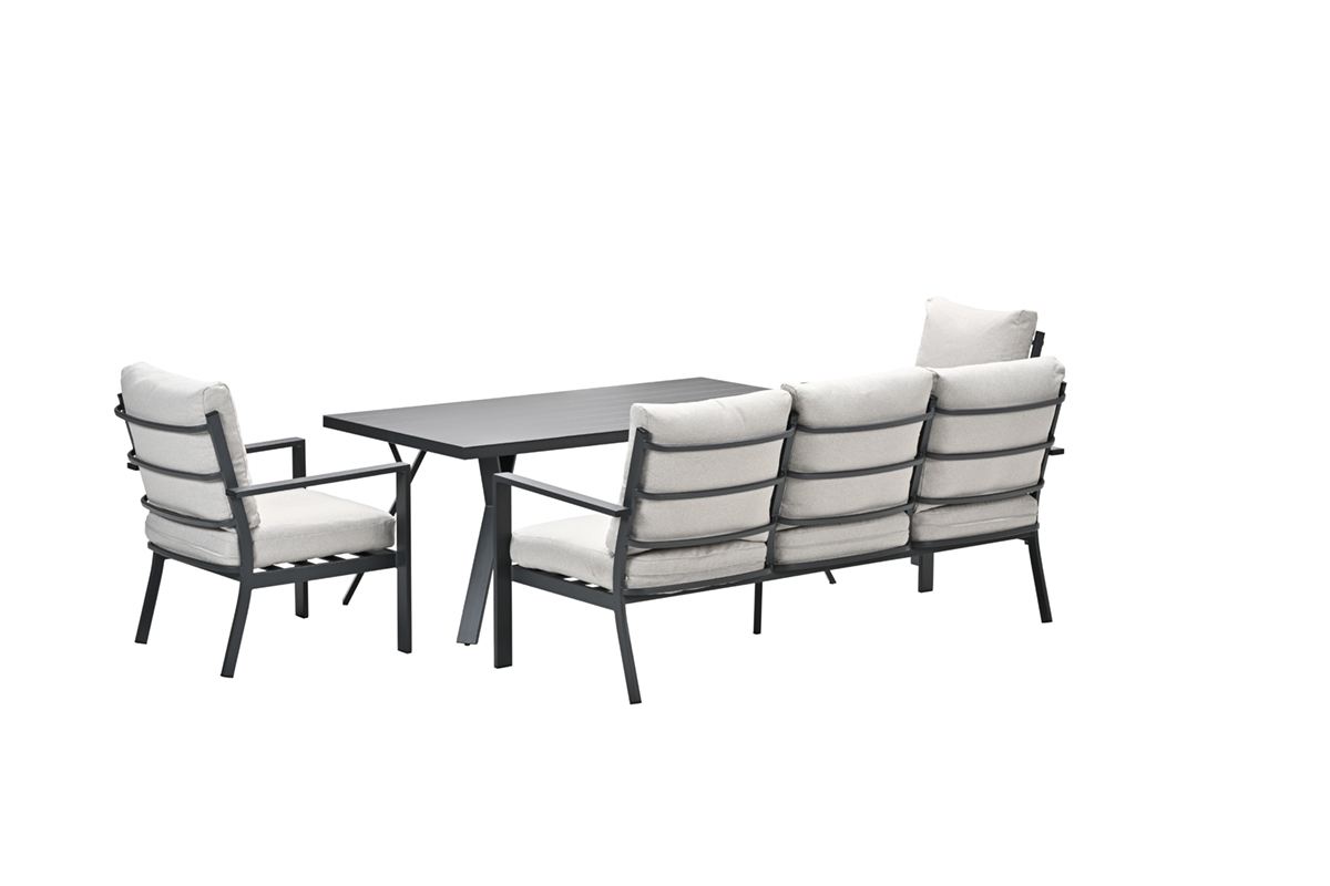 Diningset Sergio | 4-delig | Antraciet - Afbeelding 5