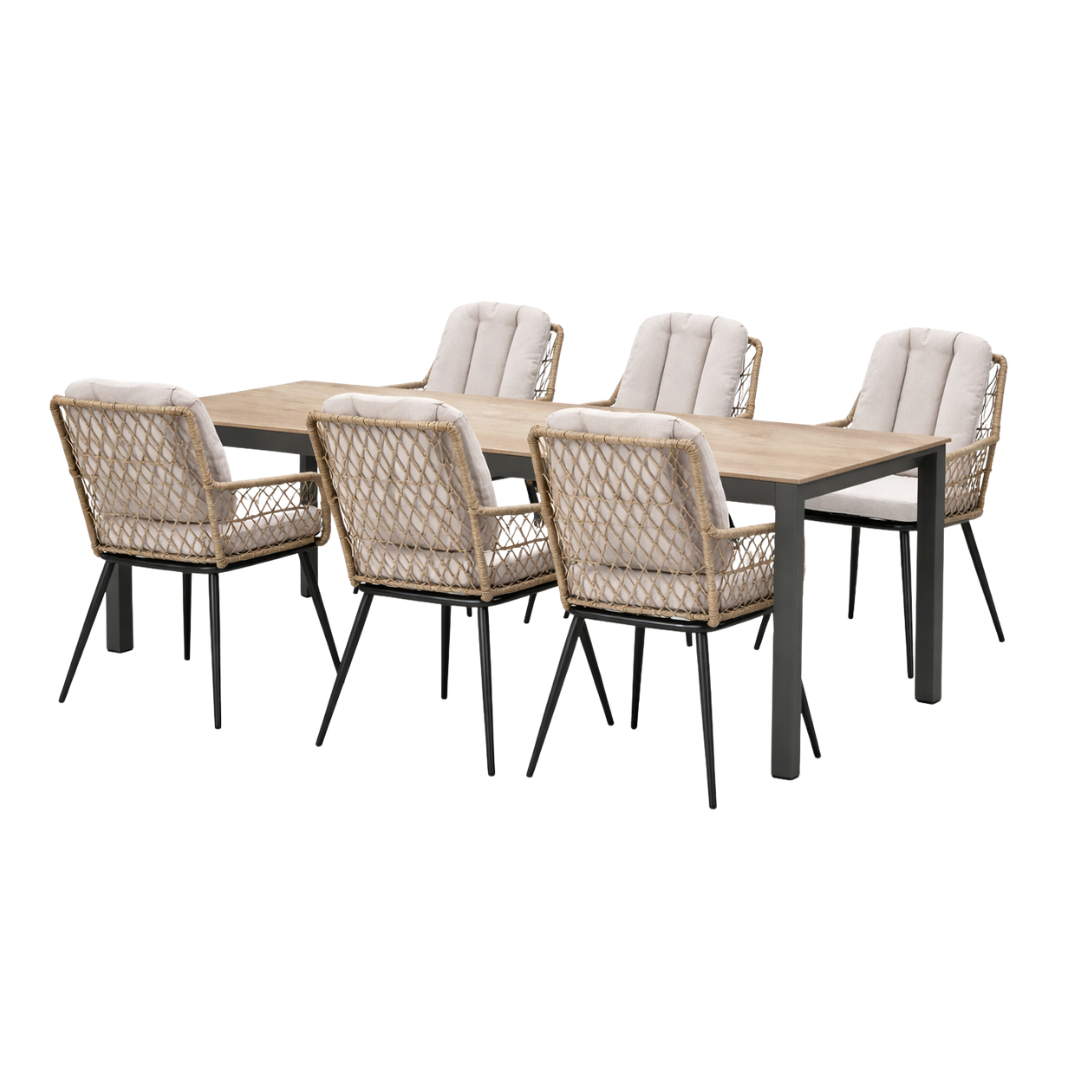 Afbeedling Tafel Elena + 6x stoel Allassio