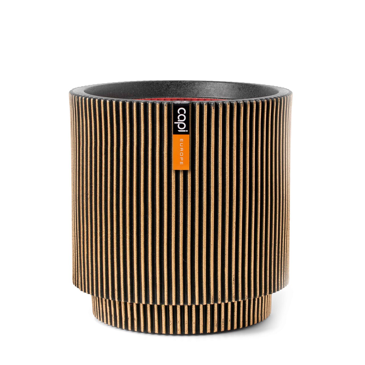 Afbeedling Capi Vase cylinder Groove black gold - Spekvoordeel.nl