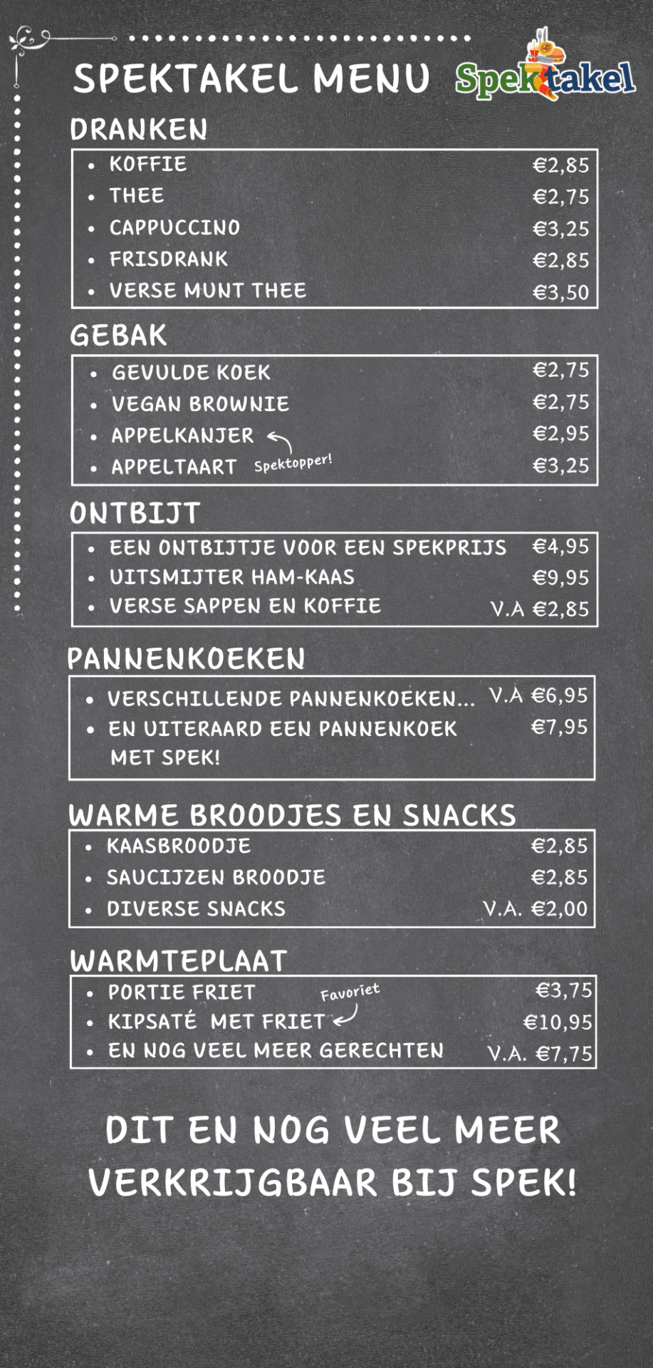 Spektakel menu