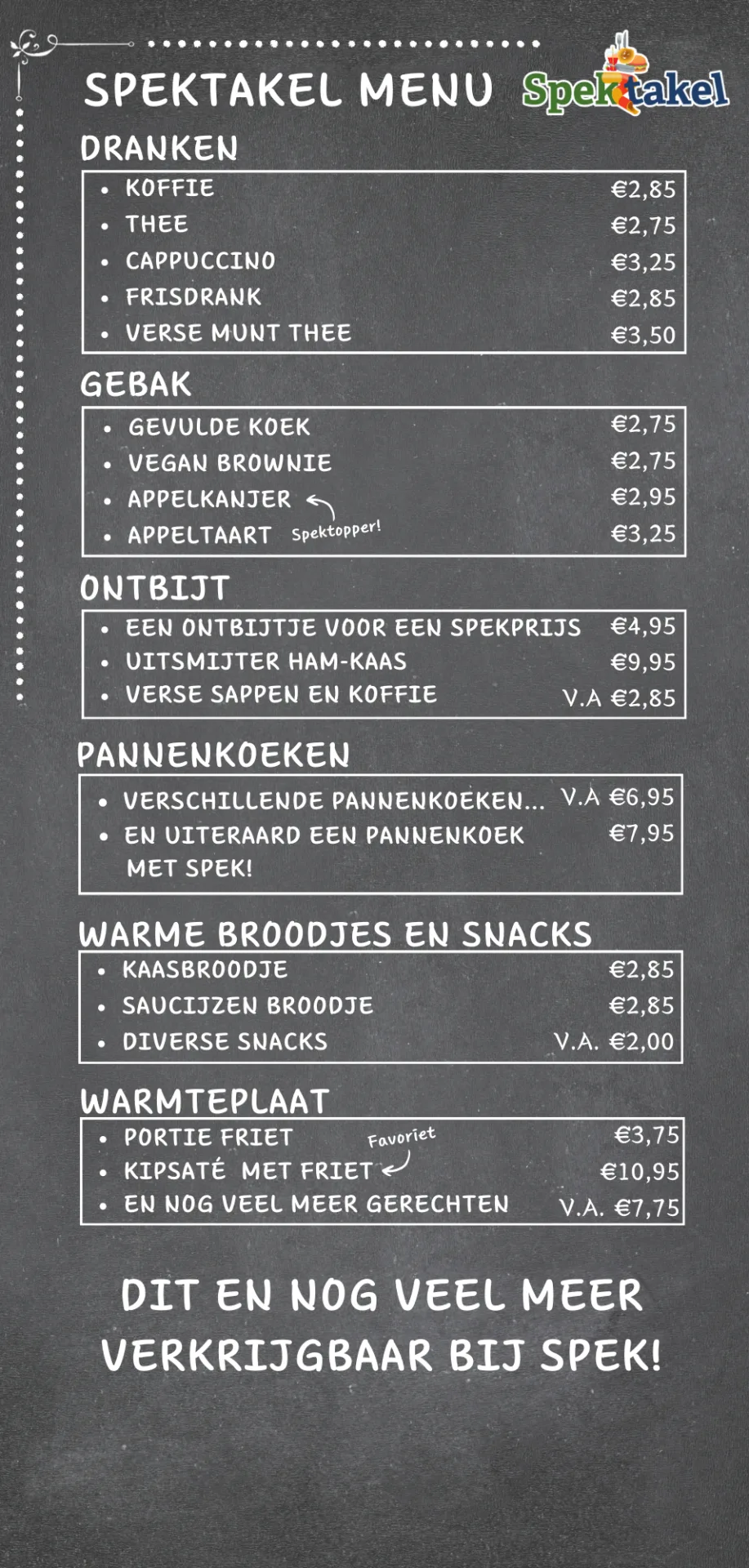 Spektakel menu
