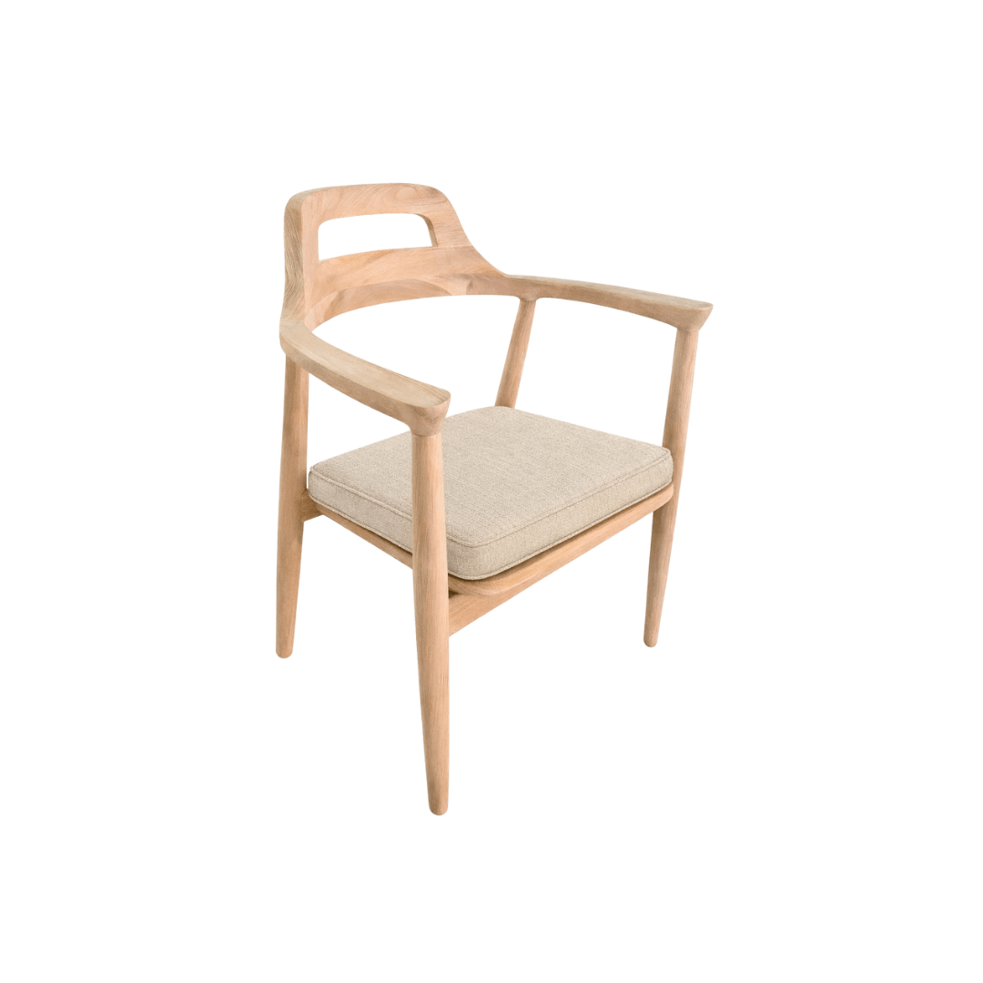 Teak tafel Bromo + 4x stoel Philipe | Diningset - Afbeelding 5