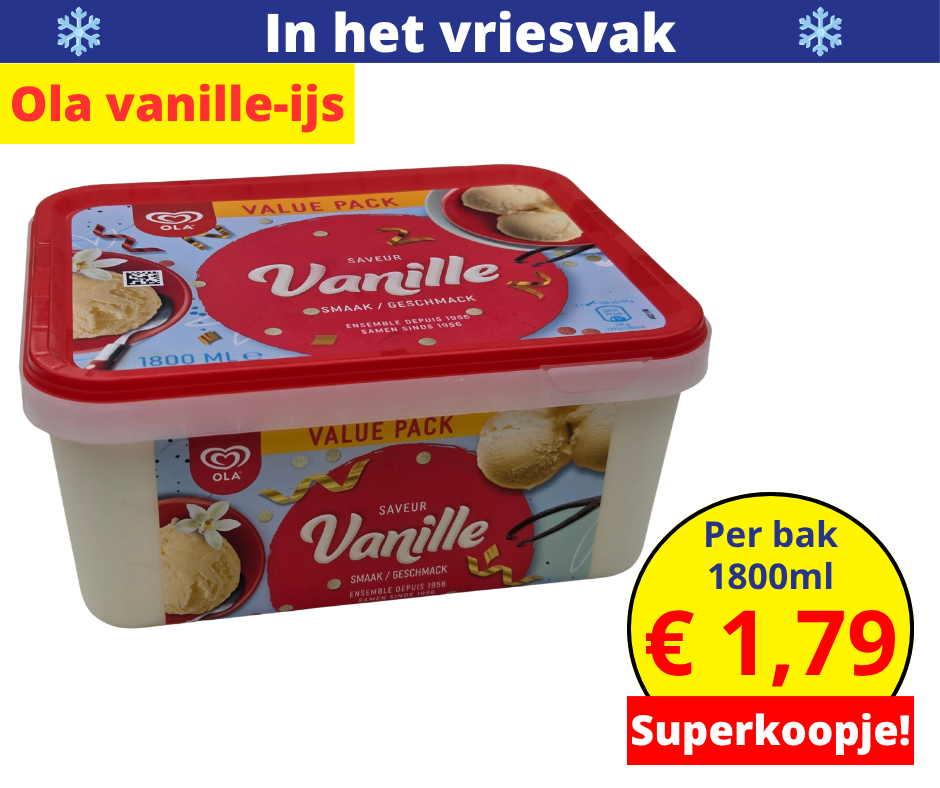 In het vriesvak: Ola vanille-ijs